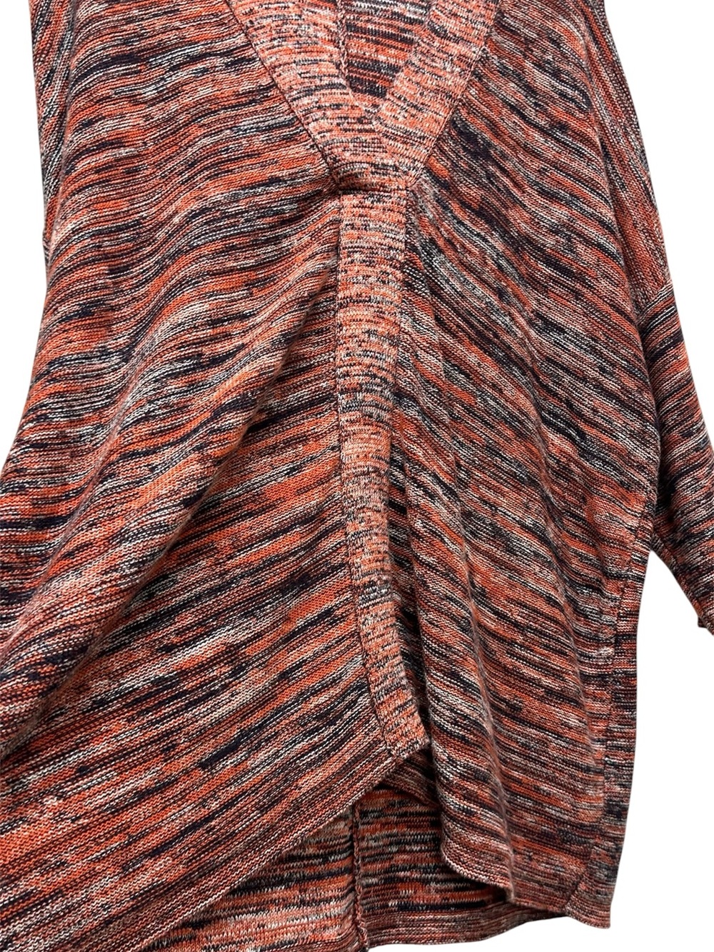 J Jill Sweater Women S Orange Black Marled Oversized Bohemian Preppy Cottagecore - Picture 4 of 9